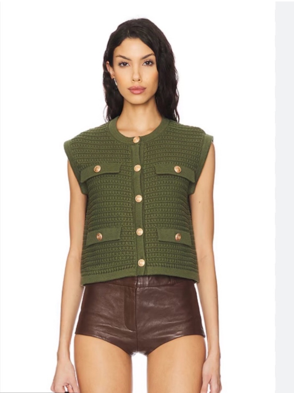 BLANKNYC Smooth Sailing Sweater Vest Green Size Small